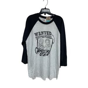 New Hand Printed Womens XXL Home Alone Wanted Wet Bandits Armed & Stupid Tee